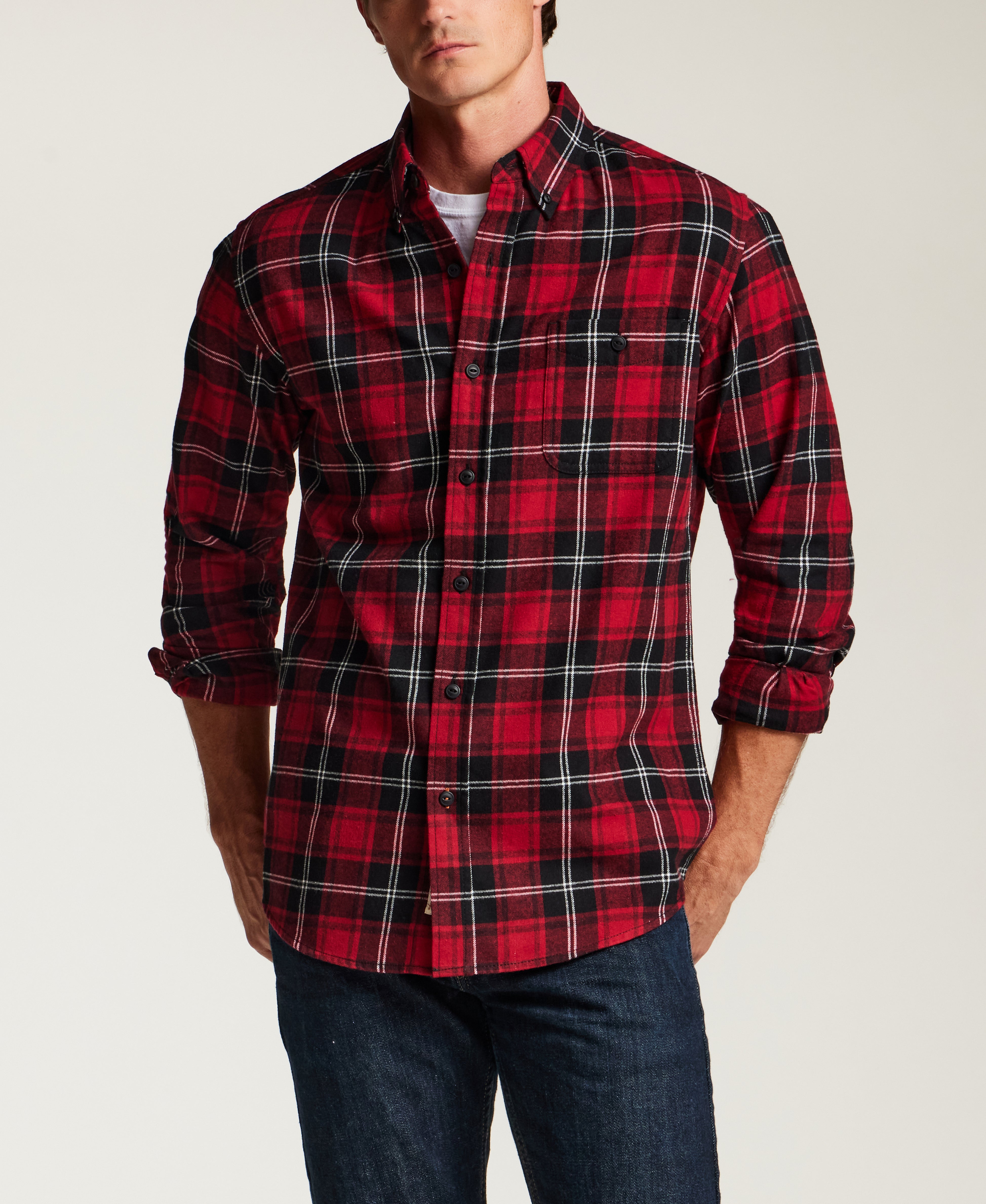 Fireside Holiday Flannel in Tango Red