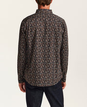 Floral Poplin Shirt in Dark Earth