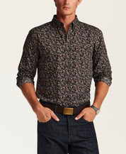 Floral Poplin Shirt in Dark Earth