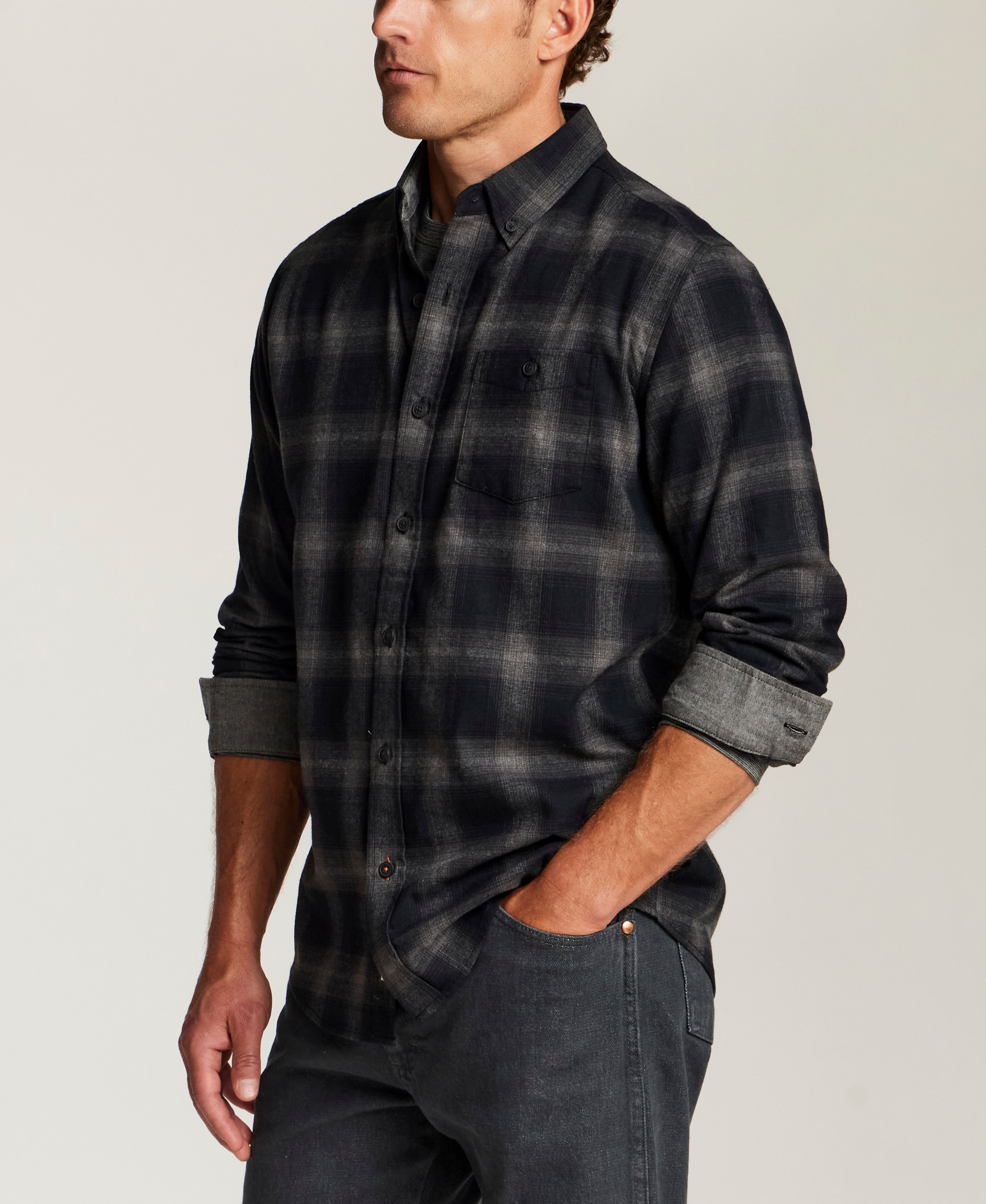 The Everyday Flannel in Black Onyx