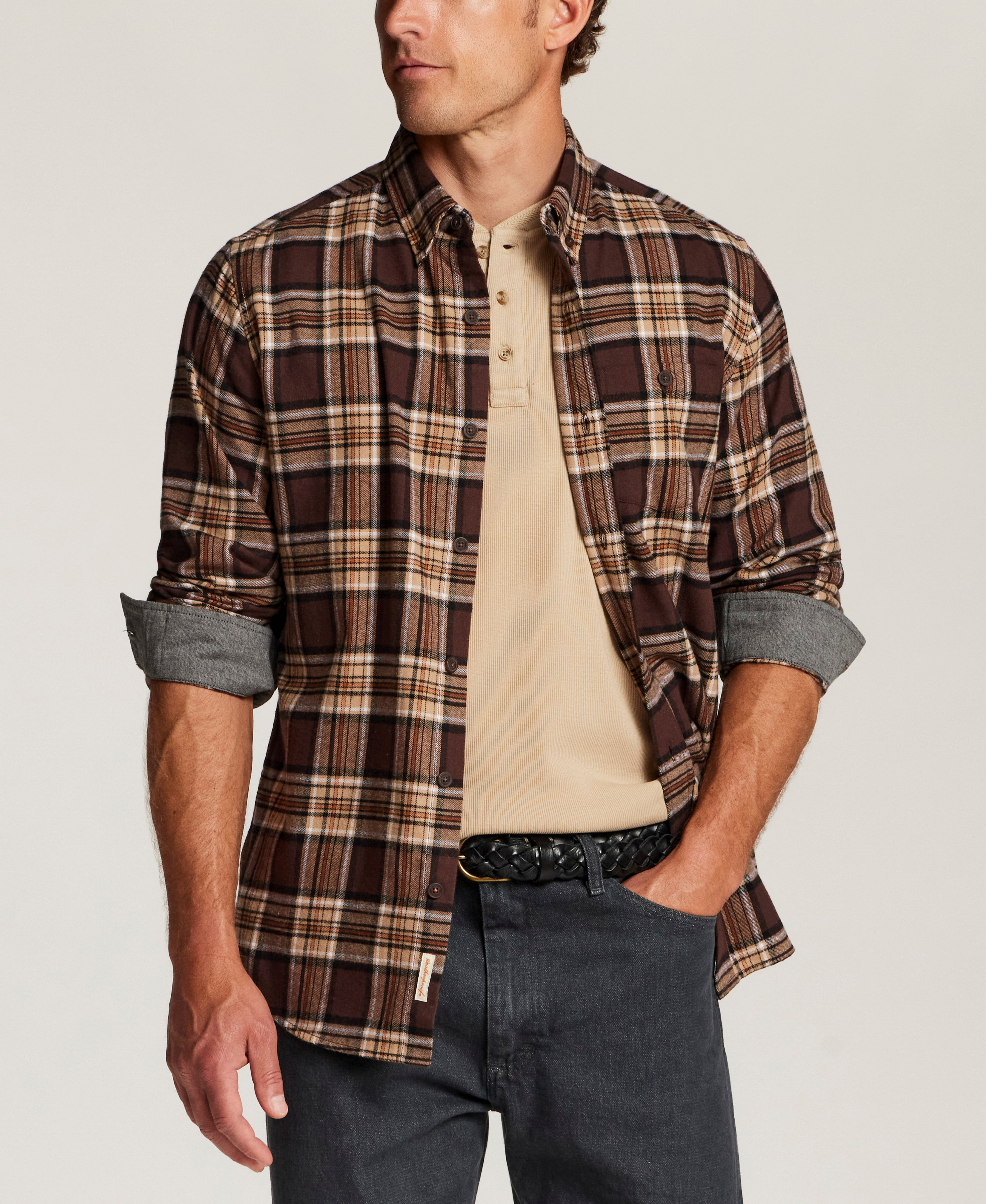 The Everyday Flannel in Brown Willow
