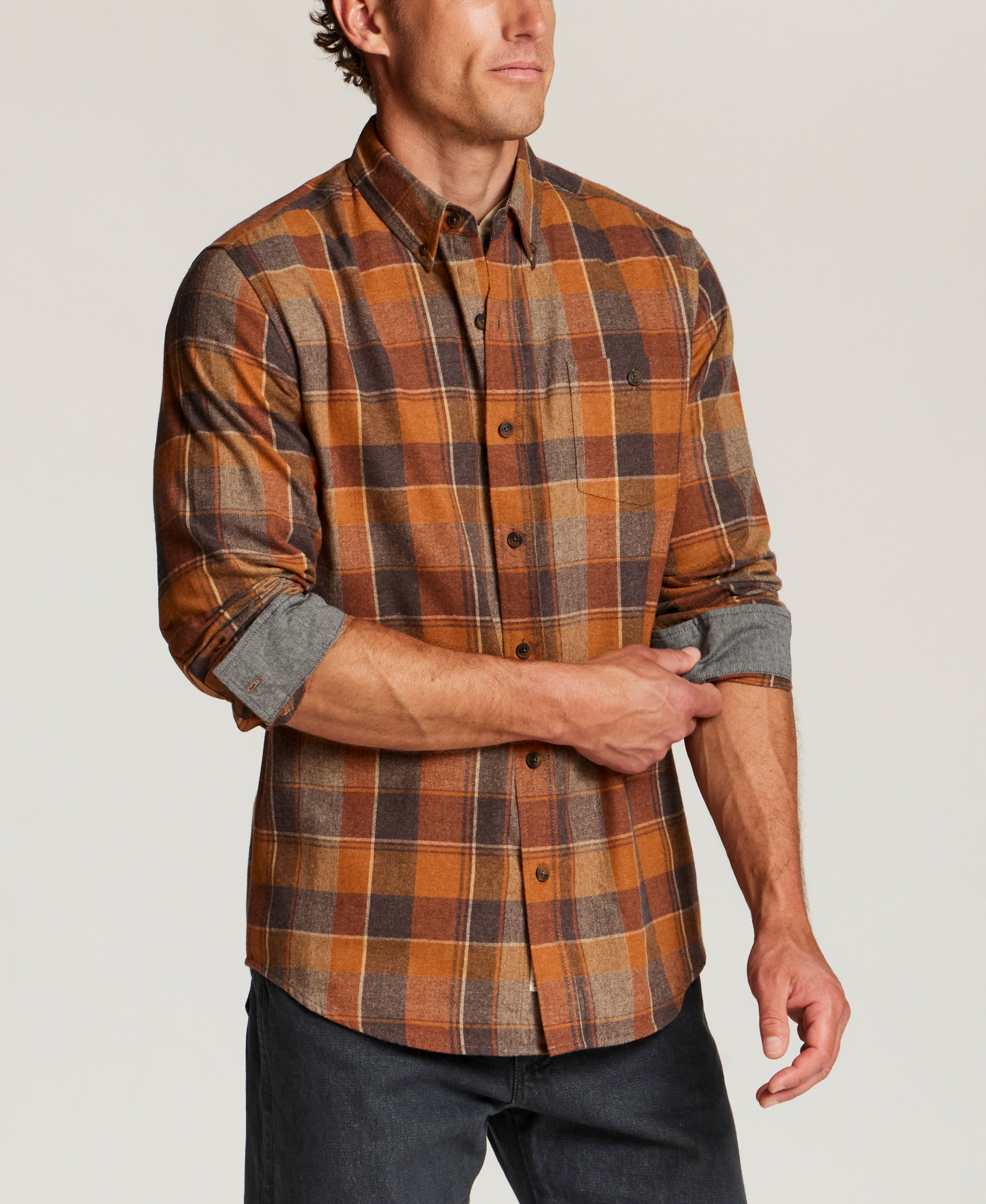 The Everyday Flannel in Caramel Gold
