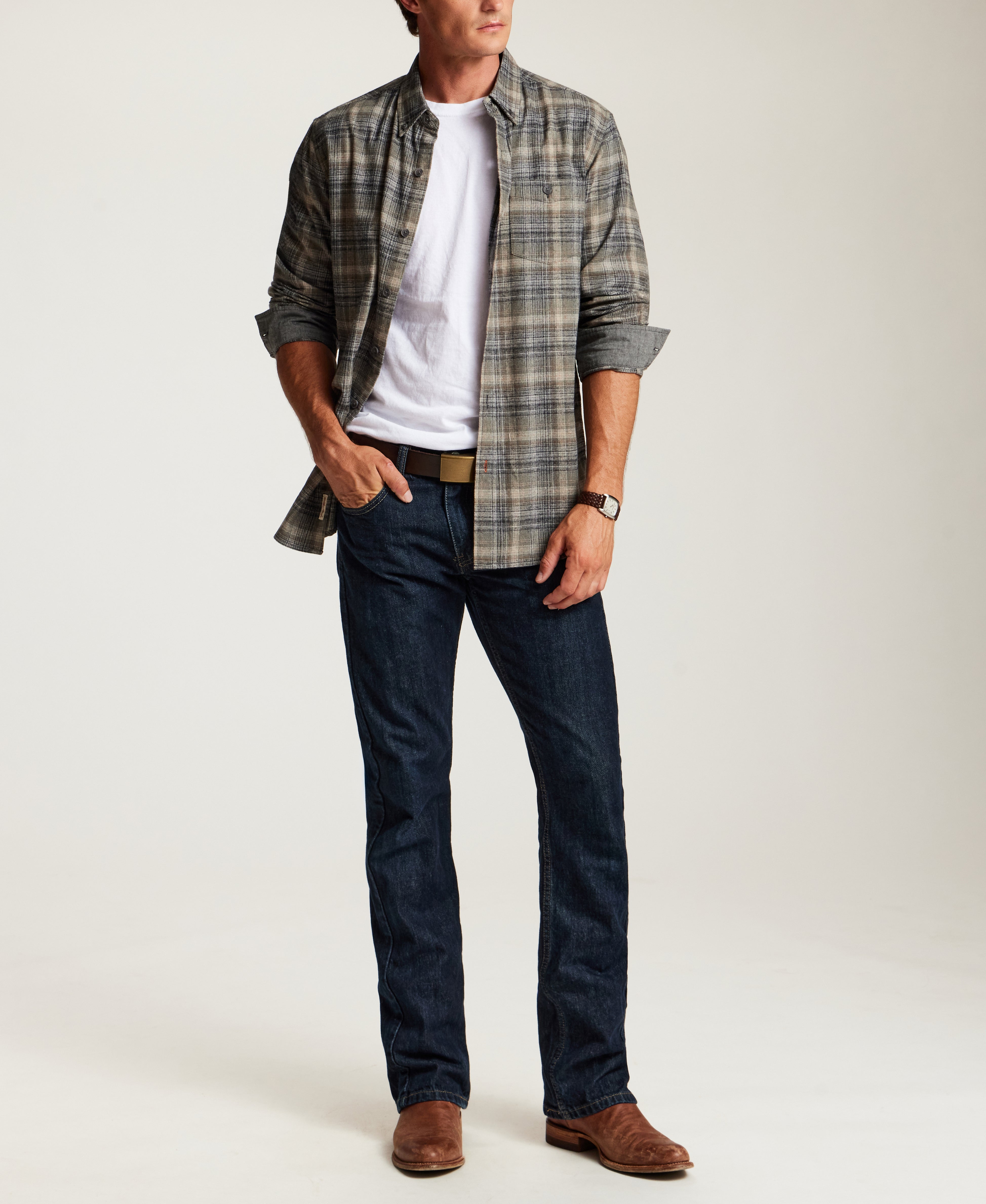 The Everyday Flannel in Gunmetal