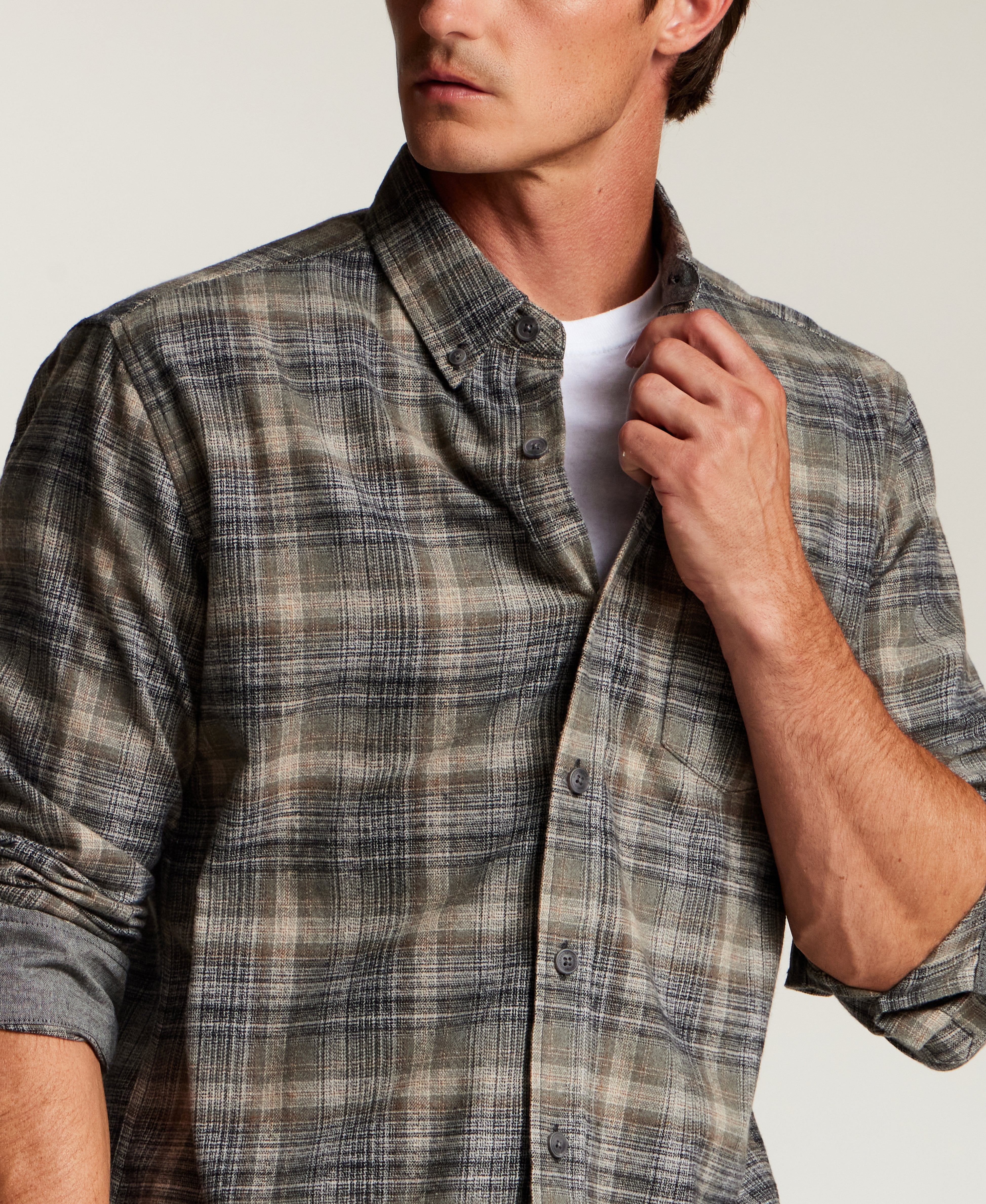 The Everyday Flannel in Gunmetal
