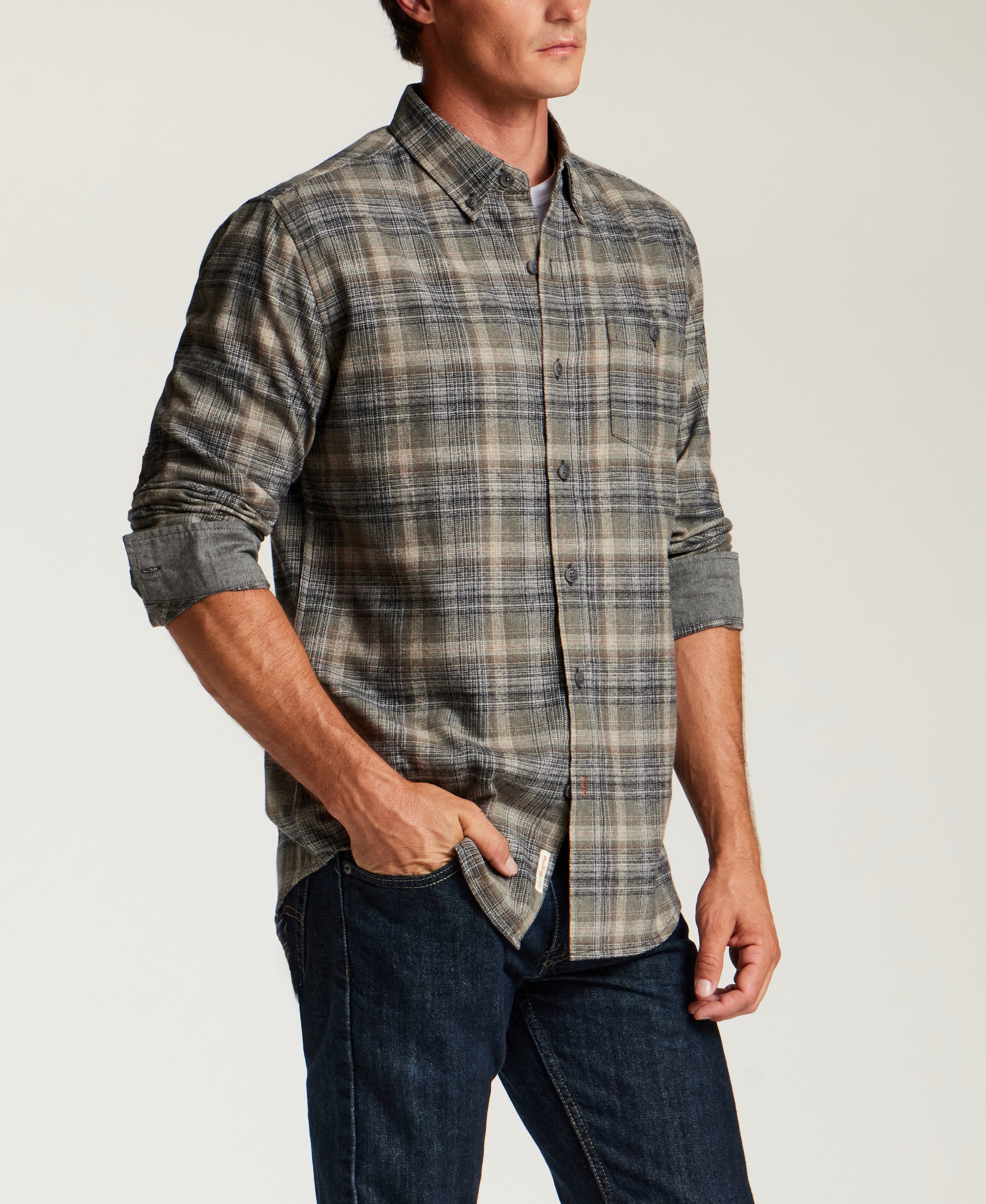 The Everyday Flannel in Gunmetal