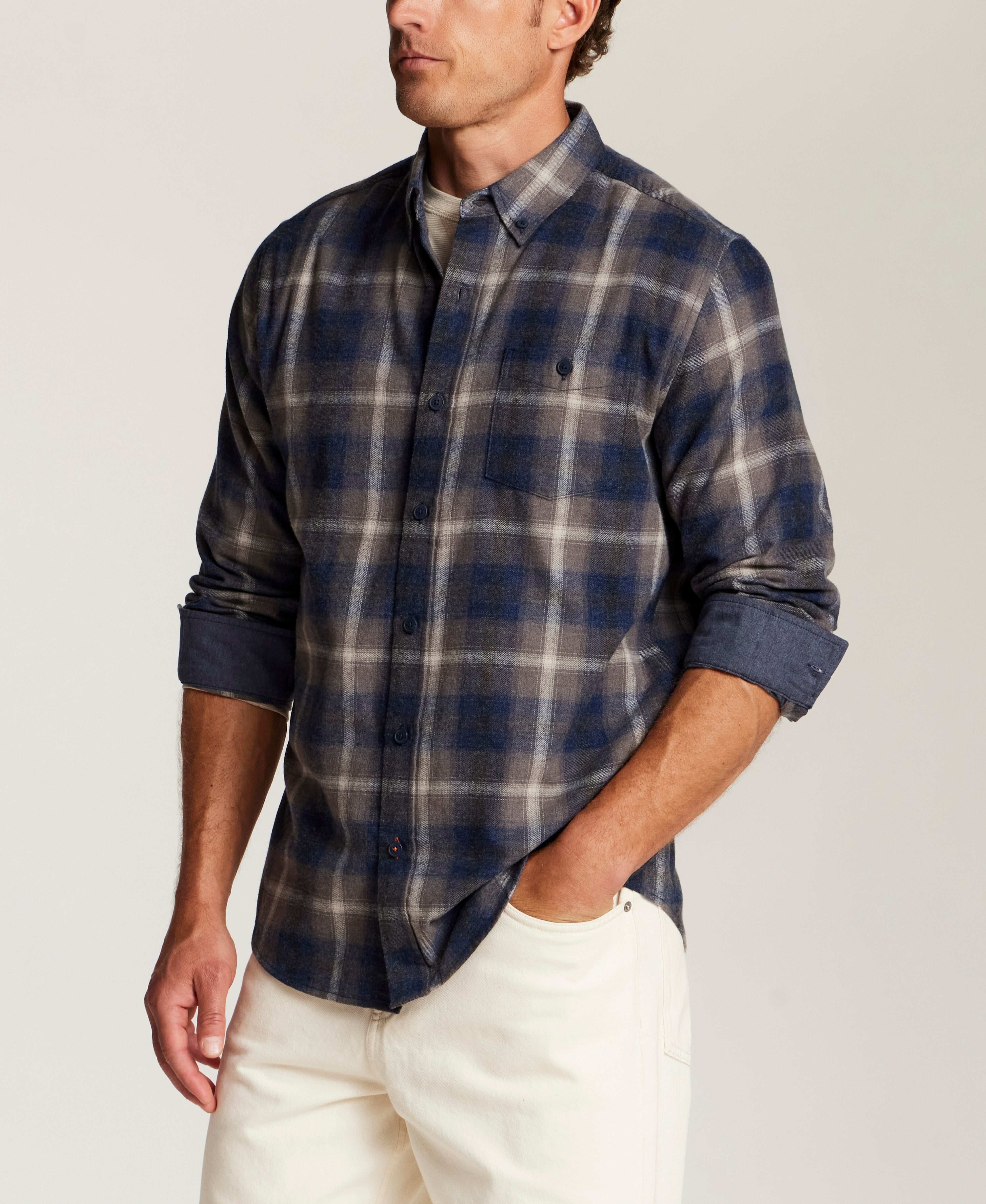 The Everyday Flannel in Indigo Sea