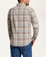 The Washed Cord Plaid Shirt in Brick Grey