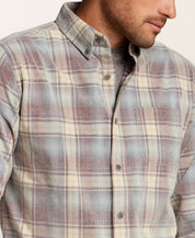 The Washed Cord Plaid Shirt in Brick Grey