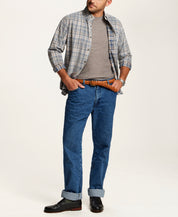 The Washed Cord Plaid Shirt in Tradewinds