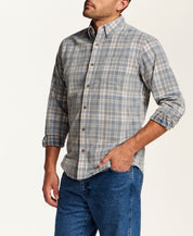 The Washed Cord Plaid Shirt in Tradewinds