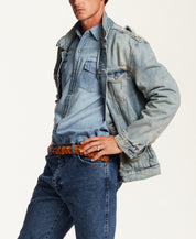 Washed Western Denim Shirt in Placid Blue