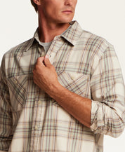 Burnout Shadow Plaid Shirt in Angora