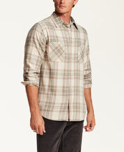 Burnout Shadow Plaid Shirt in Angora