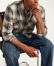 L/S BURNOUT FLANNEL in SMOKED PEARL (F2685762WV)