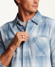 L/S BURNOUT FLANNEL in STONE BLUE (F2685762WV)