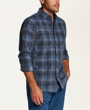 The Brocade Cord Plaid Shirt in Blue Depths