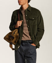 Western Corduroy Snap Shirt in Forest Night