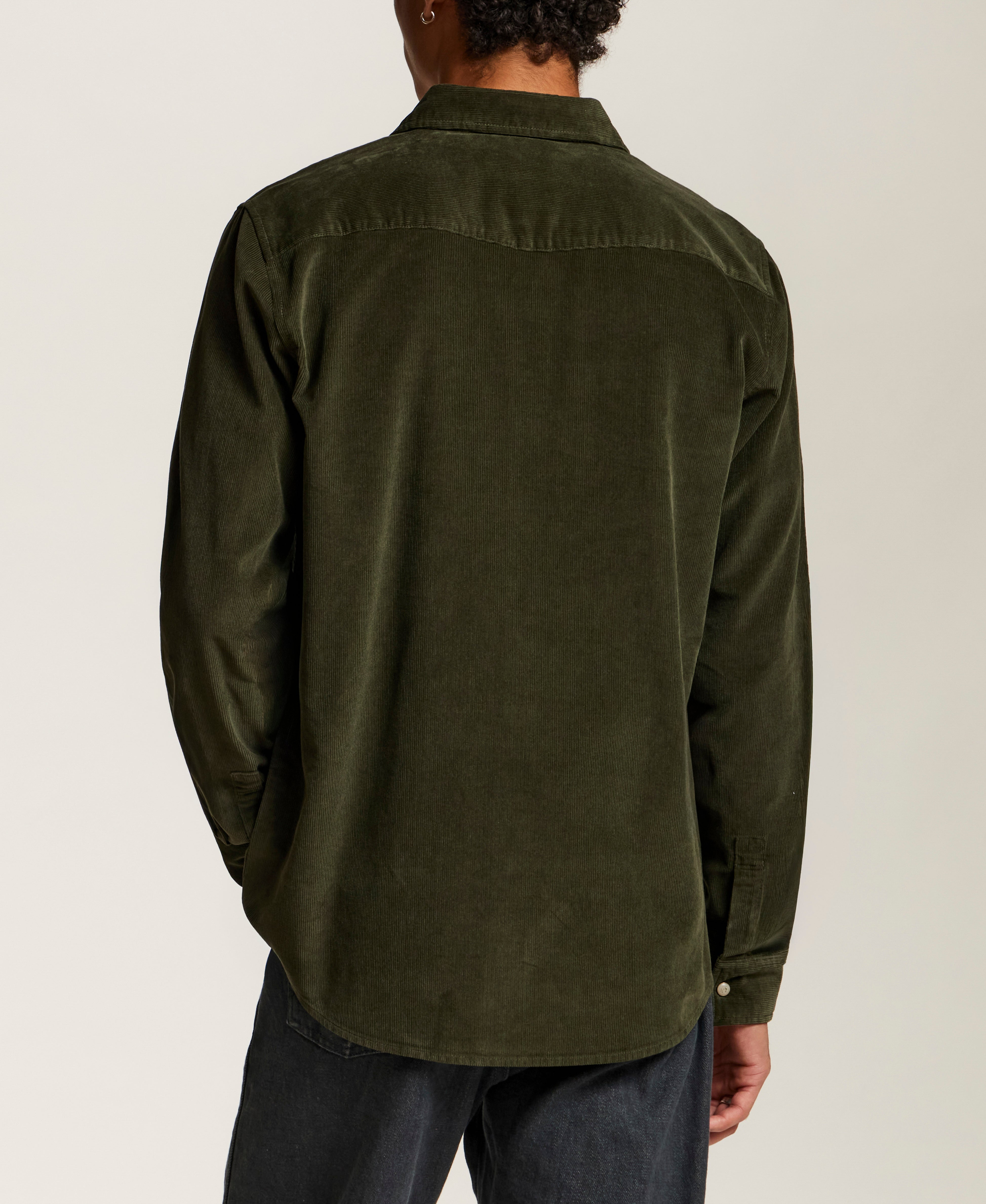 Western Corduroy Snap Shirt in Forest Night
