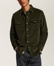 Western Corduroy Snap Shirt in Forest Night