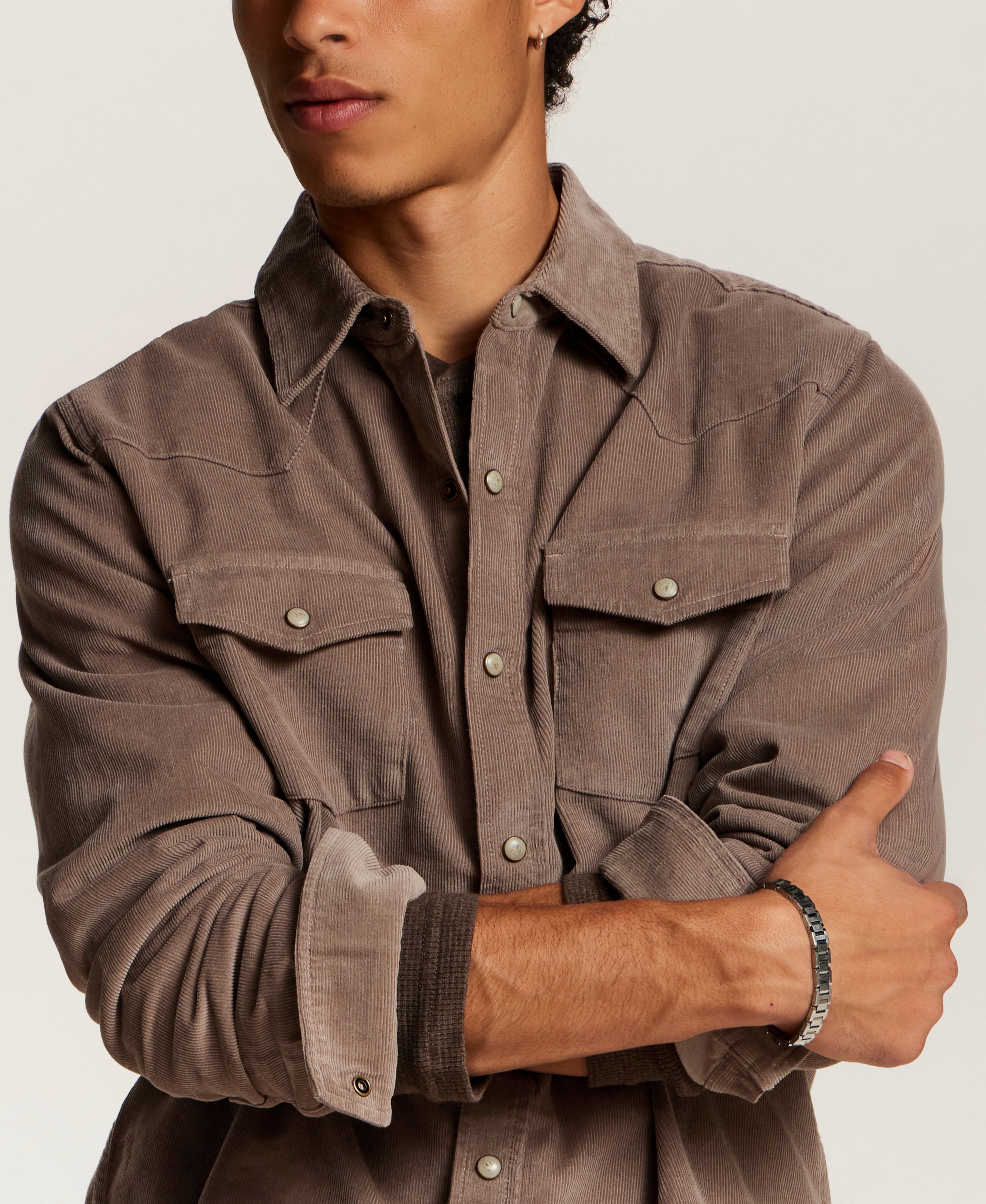 Western Corduroy Snap Shirt in Mountain Trail