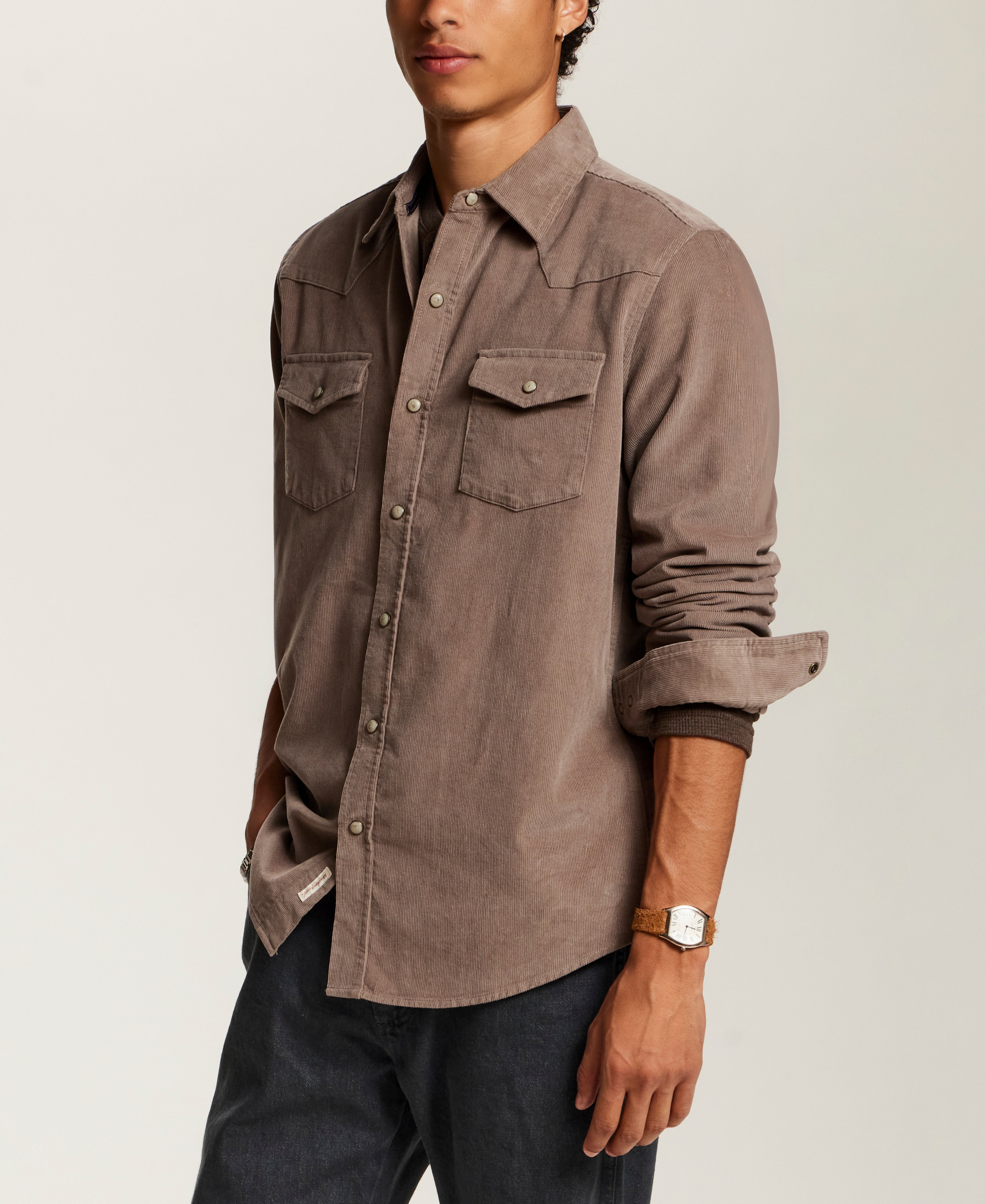 Western Corduroy Snap Shirt in Mountain Trail