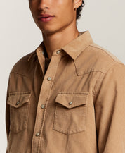 Western Corduroy Snap Shirt in Tan