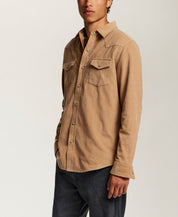 Western Corduroy Snap Shirt in Tan