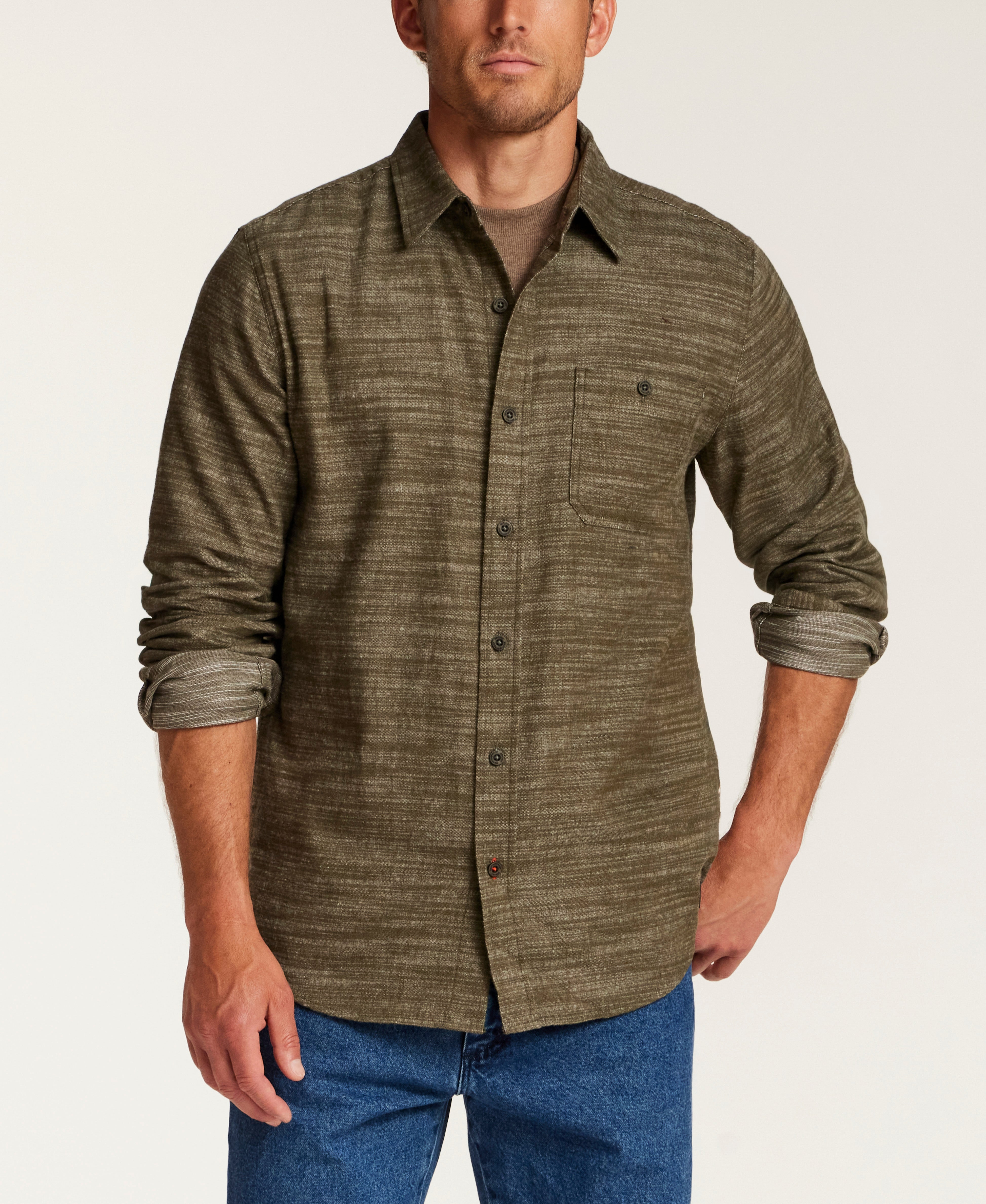 PEACH SLUB SOLID in FOREST NIGHT (F2685866WV)