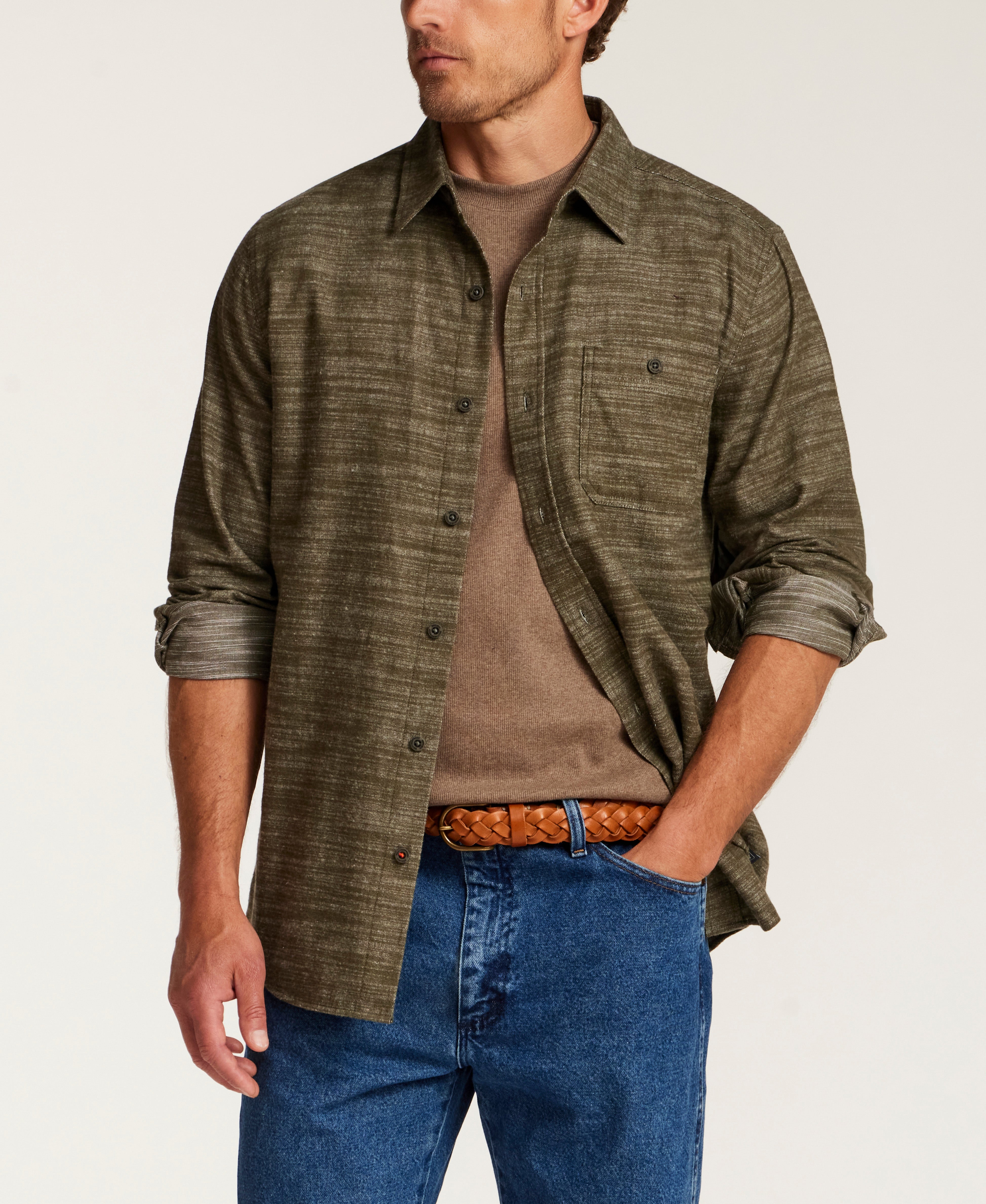 PEACH SLUB SOLID in FOREST NIGHT (F2685866WV)