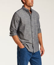Long Sleeve Chambray Button-Down in Midnight Navy