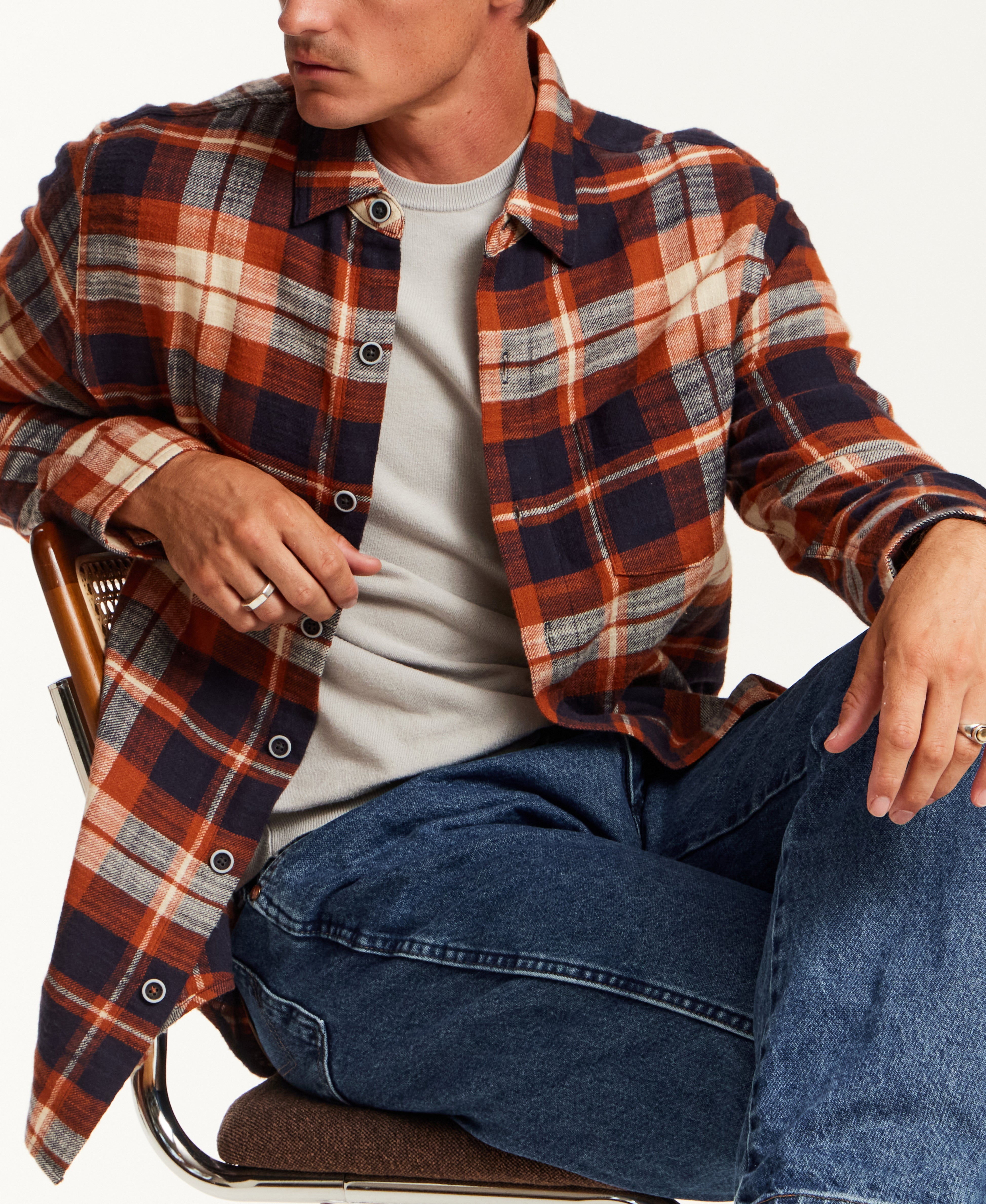 SLUB FLANNEL PLAID in GINGERBREAD (F2685929WV)