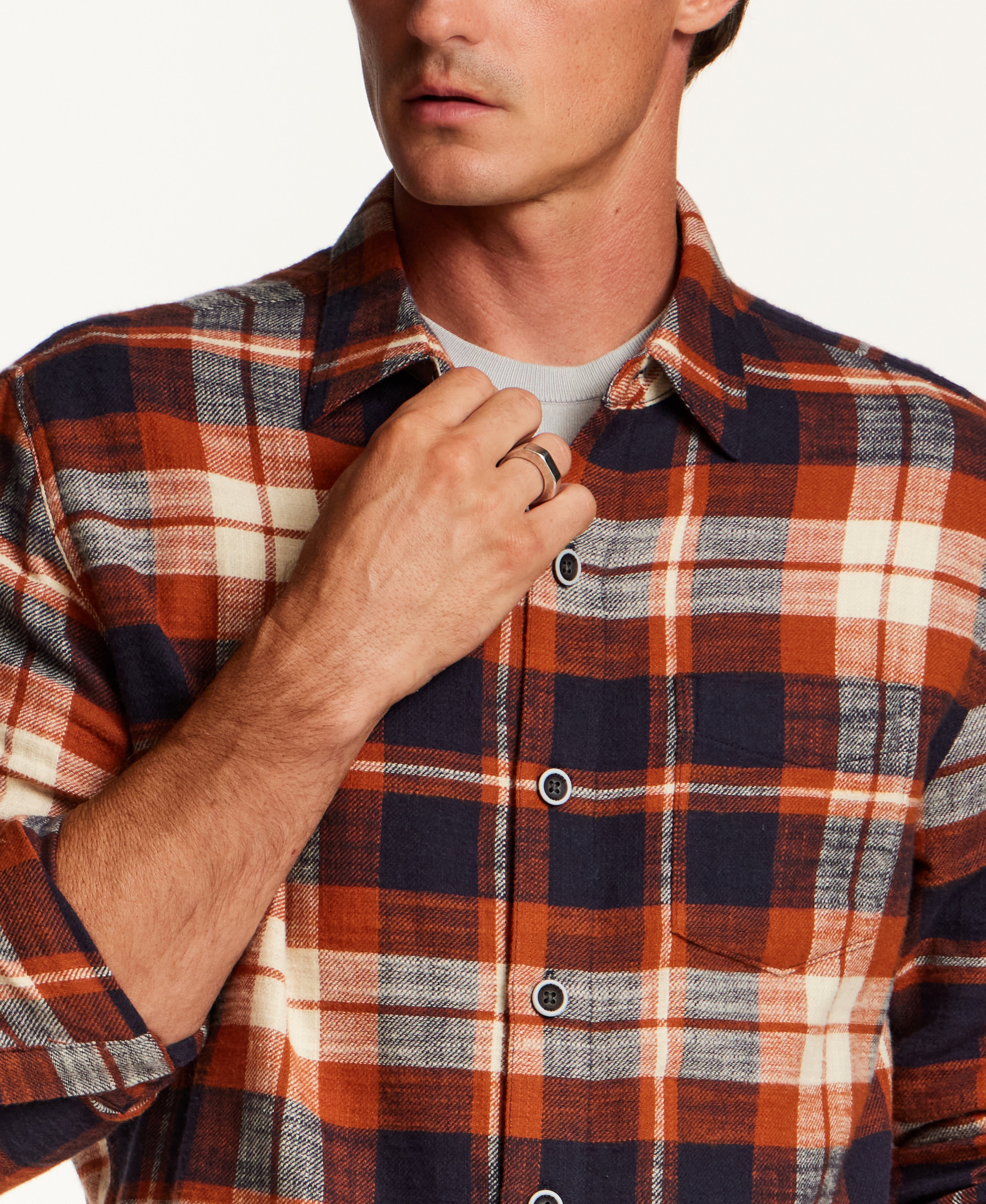 SLUB FLANNEL PLAID in GINGERBREAD (F2685929WV)