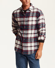 SLUB FLANNEL PLAID in TIBETAN BLUE (F2685929WV)