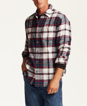 SLUB FLANNEL PLAID in TIBETAN BLUE (F2685929WV)