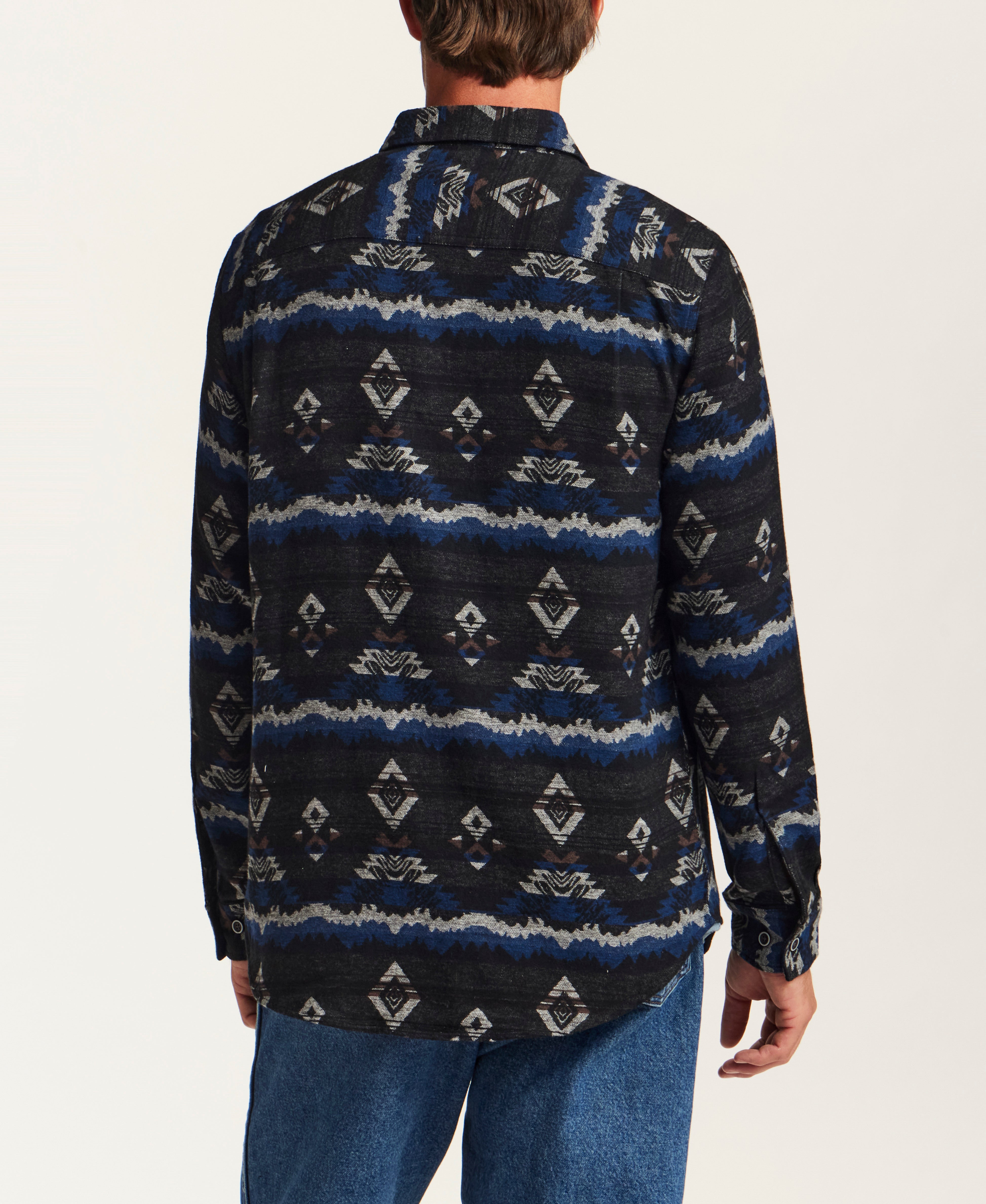 The Mesa Jacquard Overshirt in Peacoat