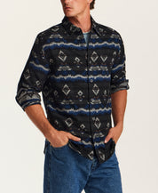 The Mesa Jacquard Overshirt in Peacoat