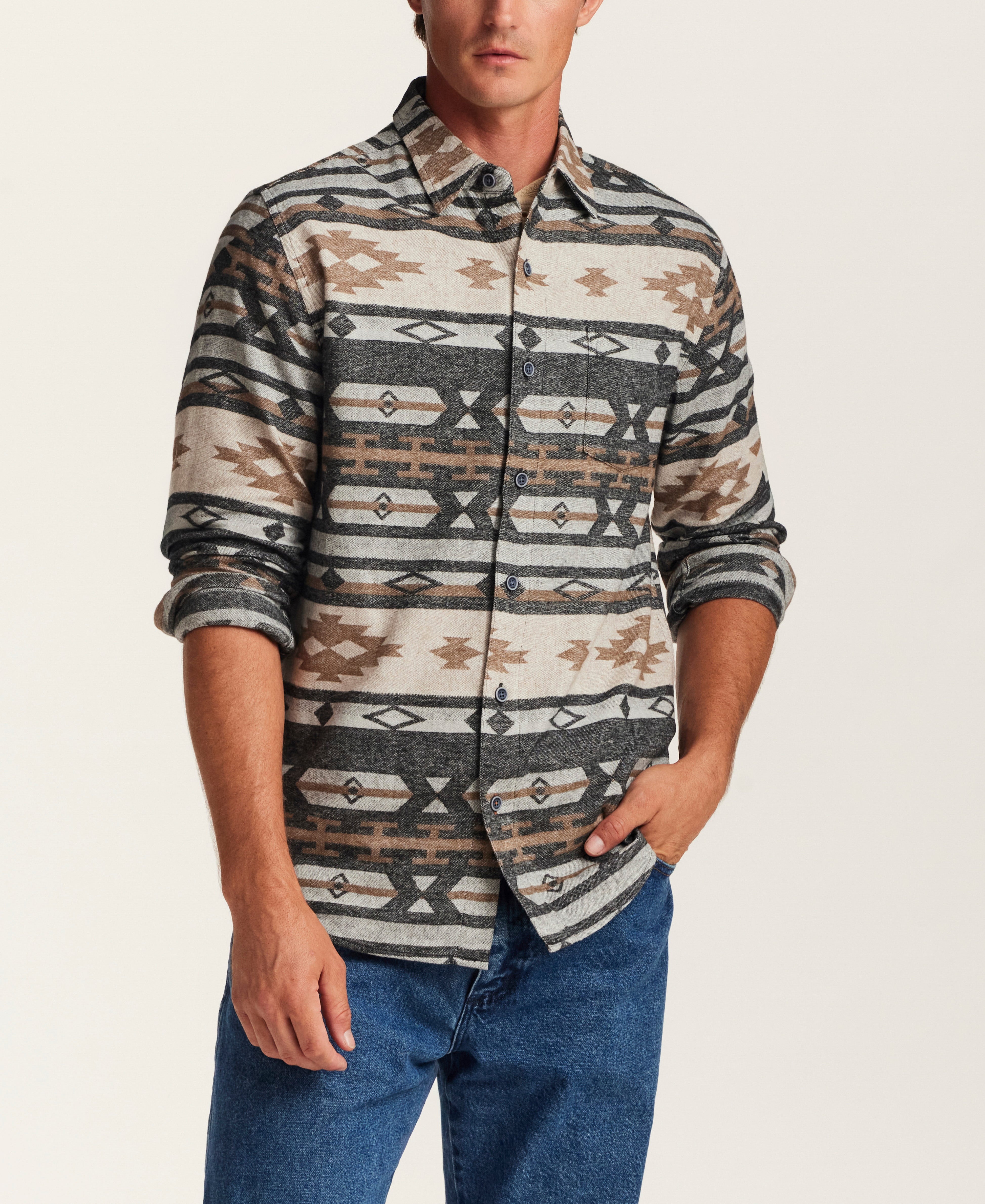 The Mesa Jacquard Overshirt in Raven