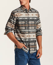 The Mesa Jacquard Overshirt in Raven