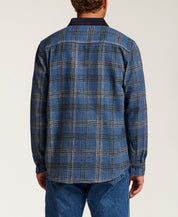 CORDUROY COLLAR HEAVY FLANNEL OVERSHIRT in STELLAR BLUE (F2685971WV)