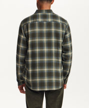 Brushed Waffle Plaid Shirt in Forest Night
