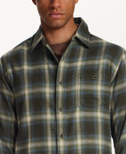 Brushed Waffle Plaid Shirt in Forest Night