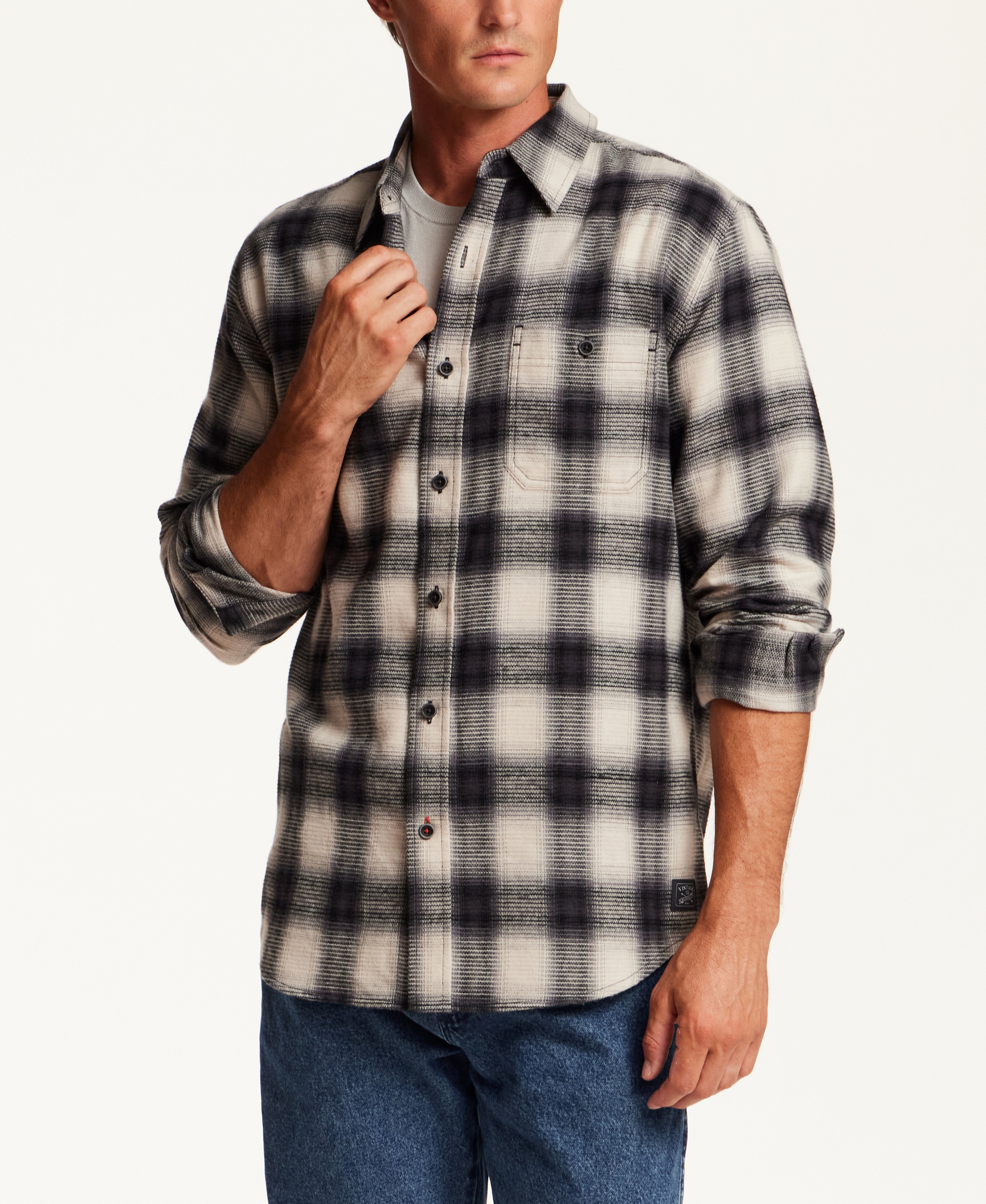 WAFFLE FLANNEL in SILVER LINING (F2685991WV)