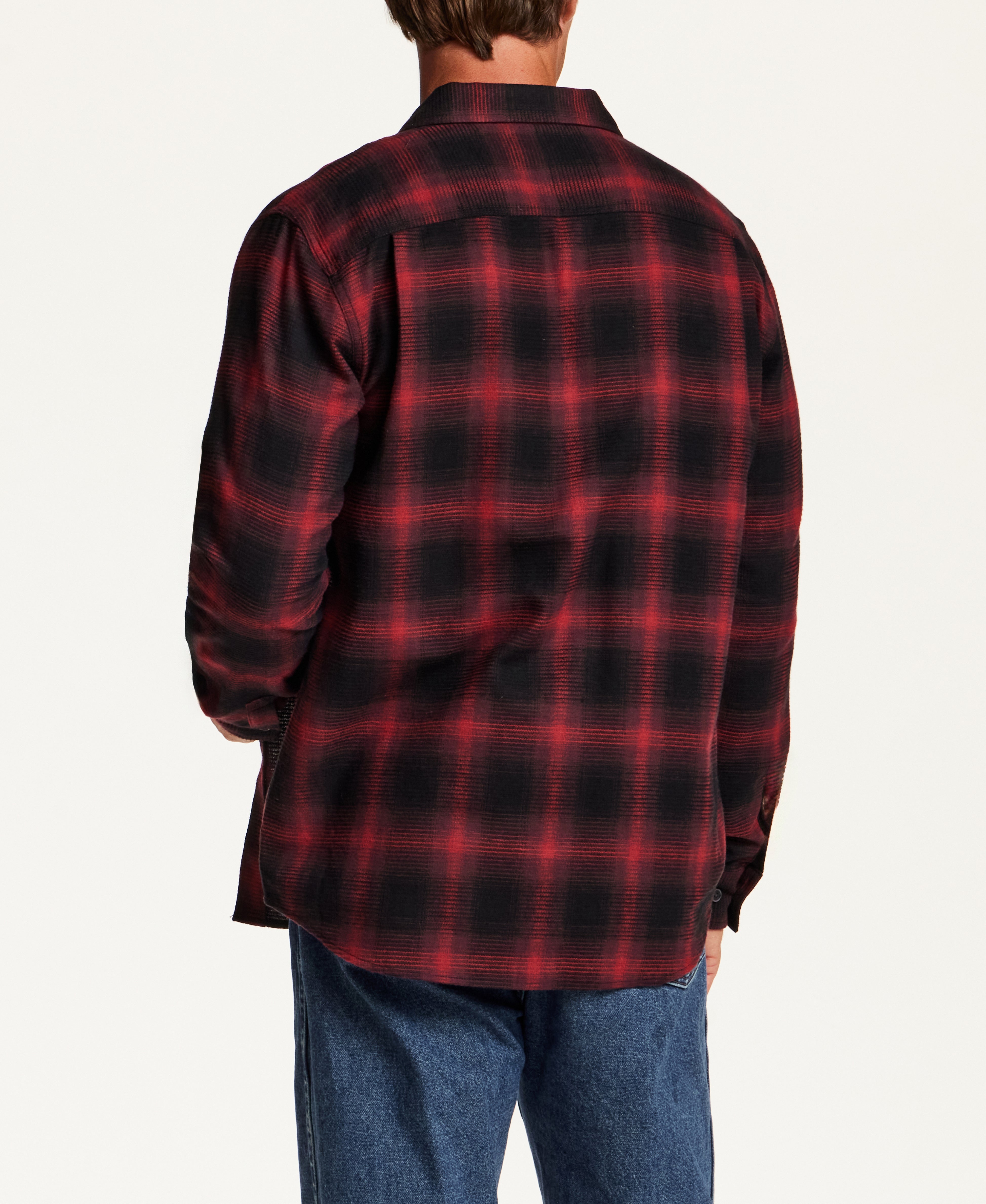 Brushed Waffle Plaid Shirt in Syrah
