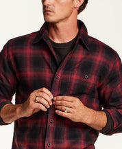 Brushed Waffle Plaid Shirt in Syrah