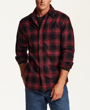 Brushed Waffle Plaid Shirt in Syrah