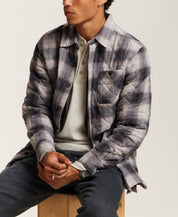 Quilted Plaid Shirt Jacket in Burnt Ash