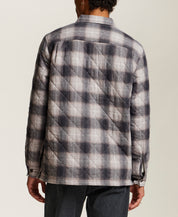 Quilted Plaid Shirt Jacket in Burnt Ash
