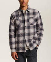 Quilted Plaid Shirt Jacket in Burnt Ash