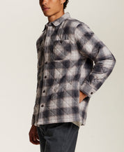 Quilted Plaid Shirt Jacket in Burnt Ash