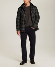 Quilted Sherpa-Lined Hooded Shirt Jacket in Grape Leaf